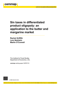 Sin taxes in differentiated product oligopoly: an application to the butter and