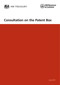 Consultation on the Patent Box June 2011