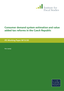 Consumer demand system estimation and value 20 IFS Working Paper W13/
