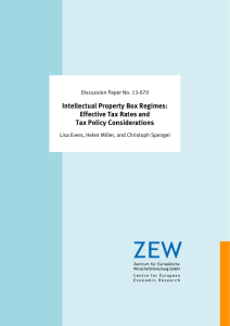 Intellectual Property Box Regimes: Effective Tax Rates and Tax Policy Considerations