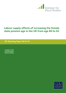 Labour supply effects of increasing the female  9