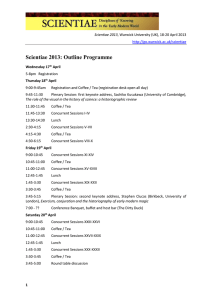 Scientiae 2013: Outline Programme