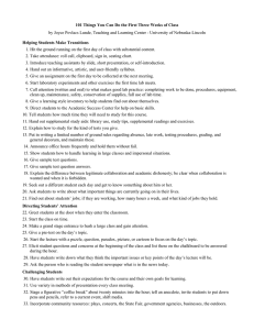 101 Things You Can Do the First Three Weeks of... Helping Students Make Transitions