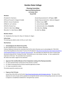 Gordon State College Planning Committee Approved Meeting Minutes 16 October 2014