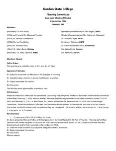Gordon State College Planning Committee Approved Meeting Minutes 1 December 2014