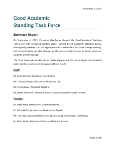 Good Academic Standing Task Force Summary Report