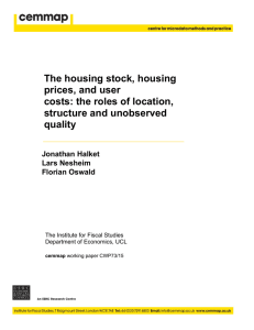 The housing stock, housing prices, and user costs: the roles of location,