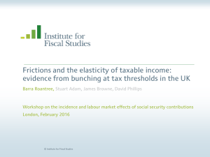 Frictions and the elasticity of taxable income: