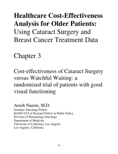 Healthcare Cost-Effectiveness Analysis for Older Patients: Using Cataract Surgery and