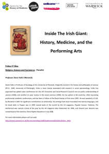 Inside The Irish Giant: History, Medicine, and the edicine, and the Performing Arts