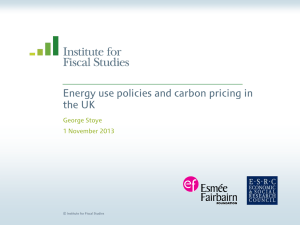 Energy use policies and carbon pricing in the UK George Stoye