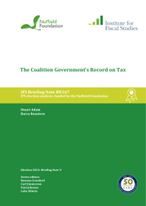 The Coalition Government’s Record on Tax IFS Briefing Note BN167