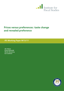 Prices versus preferences: taste change and revealed preference IFS Working Paper W15/11
