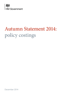 Autumn Statement 2014:  policy costings December 2014