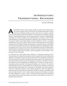 A Introduction: Transnational Exchange Laura Winkiel