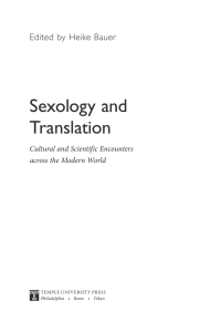 Sexology and Translation Edited by Heike Bauer Cultural and Scientific Encounters