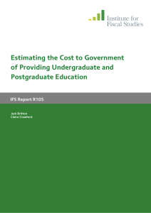 Estimating the Cost to Government of Providing Undergraduate and Postgraduate Education