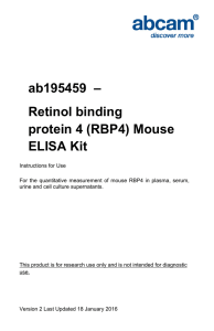 ab195459  – Retinol binding protein 4 (RBP4) Mouse ELISA Kit