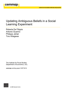 Updating Ambiguous Beliefs in a Social Learning Experiment  Roberta De Filippis
