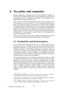 6.  Tax policy and companies