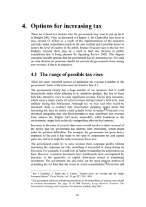 4.  Options for increasing tax