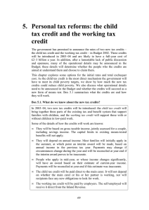 5.  Personal tax reforms: the child credit