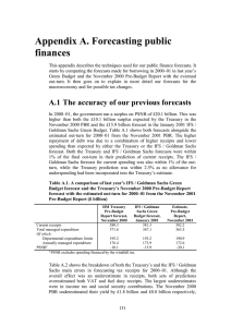Appendix A. Forecasting public finances