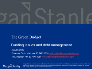 The Green Budget Funding issues and debt management January 2006