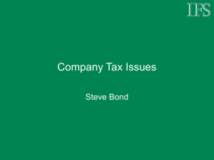 Company Tax Issues Steve Bond