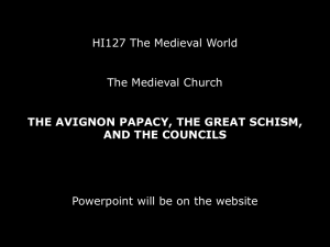 HI127 The Medieval World The Medieval Church
