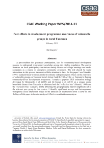 CSAEWorkingPaperWPS/2014Ͳ11  Peer effects in development programme awareness of vulnerable