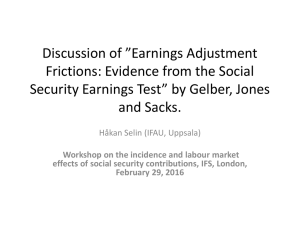 Discussion of ”Earnings Adjustment Frictions: Evidence from the Social