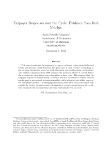 Taxpayer Responses over the Cycle: Evidence from Irish Notches Enda Patrick Hargaden