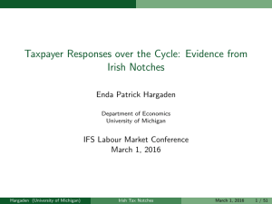 Taxpayer Responses over the Cycle: Evidence from Irish Notches Enda Patrick Hargaden