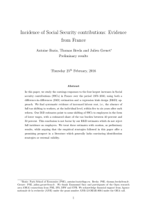 Incidence of Social Security contributions: Evidence from France Preliminary results