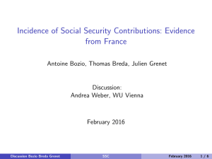 Incidence of Social Security Contributions: Evidence from France Discussion: