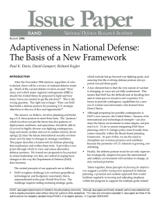 Adaptiveness in National Defense: The Basis of a New Framework