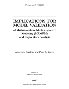 IMPLICATIONS FOR MODEL VALIDATION of Multiresolution, Multiperspective Modeling (MRMPM)