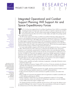 T Integrated Operational and Combat Support Planning Will Support Air and