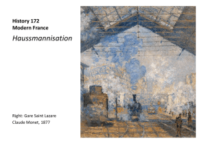 Haussmannisation History 172 Modern France Right: Gare Saint Lazare