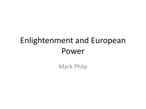 Enlightenment and European Power Mark Philp