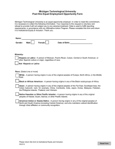 Michigan Technological University Post Hire Equal Employment Opportunity Form