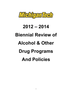 2012 – 2014 Biennial Review of Alcohol &amp; Other