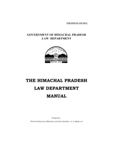 THE HIMACHAL PRADESH LAW DEPARTMENT MANUAL
