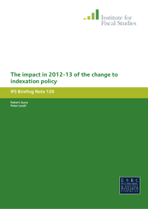 The impact in 2012-13 of the change to indexation policy