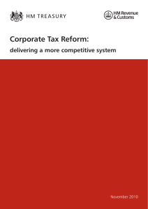 : Corporate Tax Reform delivering a more competitive system November 2010