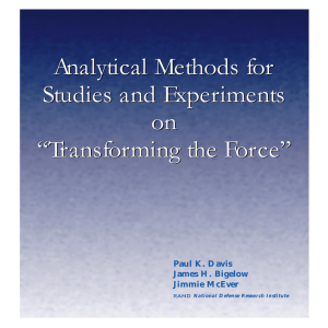 Analytical Methods for Studies and Experiments on “Transforming the Force”