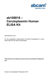 ab108818 – Ceruloplasmin Human ELISA Kit