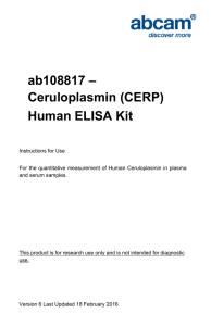 ab108817 – Ceruloplasmin (CERP) Human ELISA Kit