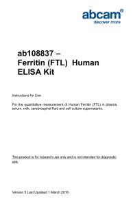 ab108837 – Ferritin (FTL)  Human ELISA Kit